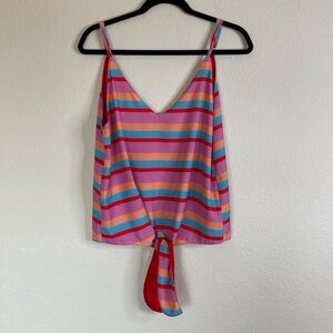 Chloe Oliver sherbet striped tank top women’s medium tie front EUC Anthropologie